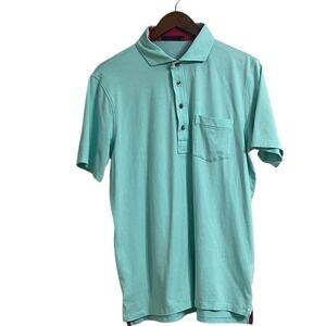 Greyson Mens Polo Shirt Size M Short Sleeve Golf Casual‎ Aqua Blue